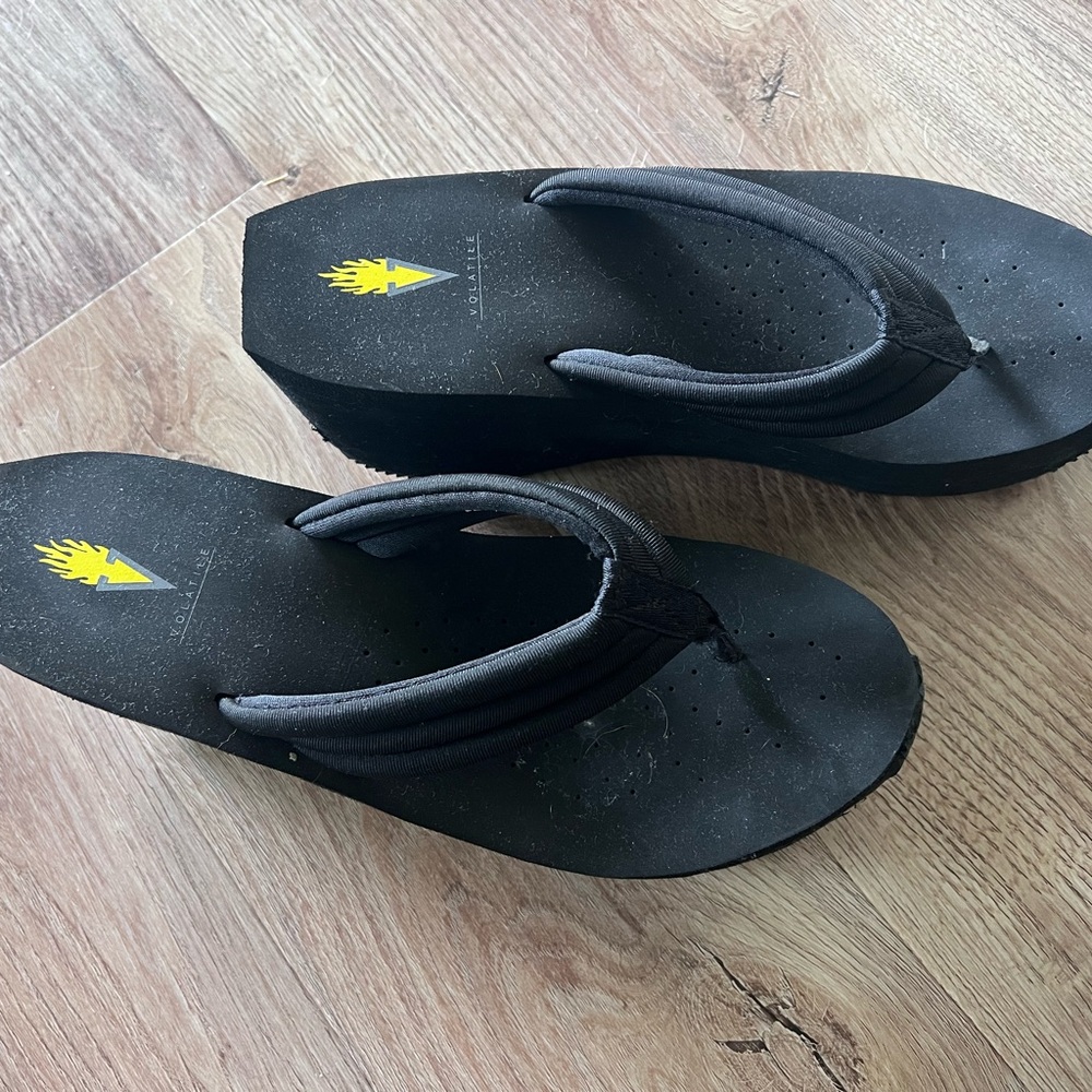 Volatile Black Platform Sandals - image 2